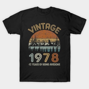 42 Years Old Retro Vintage 1978 42nd Birthday Gifts T-Shirt